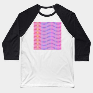 Wavy Lines Rainbow on Soft Purple Baseball T-Shirt